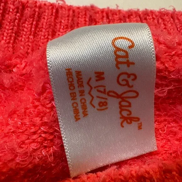 Cat & Jack Girls Red Fair Isle Knit Sweater Size M (7/8) - Picture 4 of 4